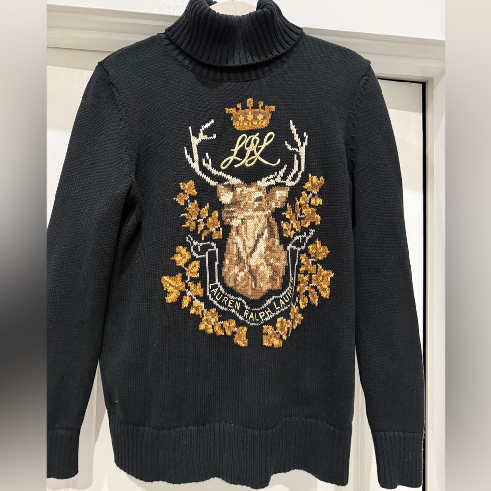 Intarsia-Knit Cotton Turtleneck Sweater
